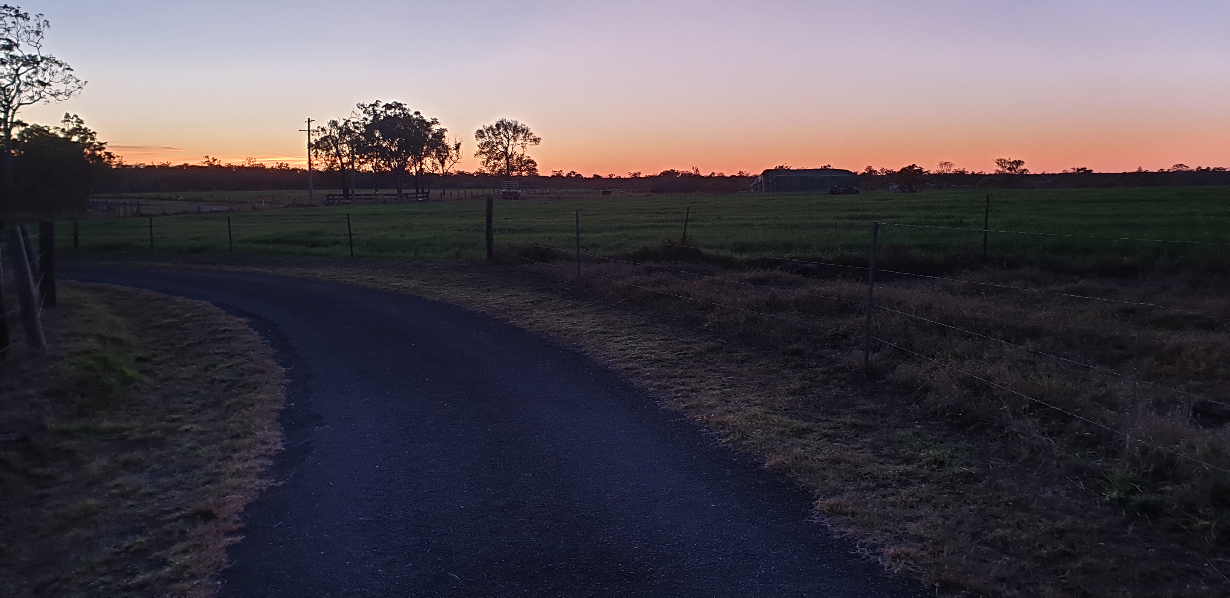 the road ahead at dusk